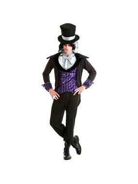 Hauntlook Men's Dark Mad Hatter Costume Medium Goth Cosplay Halloween Alice